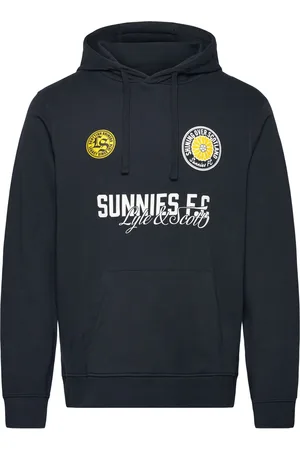 Lyle & Scott Sunnies Fc Graphic Pullover Hoodie Tops Sweat-shirts & Hoodies Hoodies Black