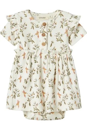 Lil Atelier Nbflavo Eki Ss Body Dress Lil Dresses & Skirts Dresses Baby Dresses Short-sleeved Baby Dresses White