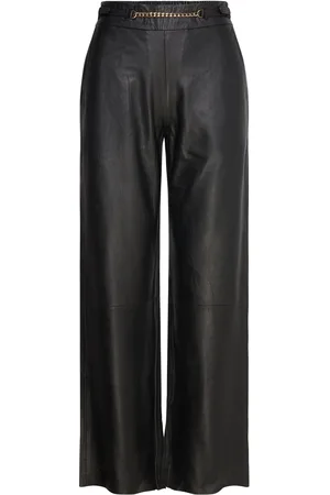 DEPECHE Almadep Pant Bottoms Trousers Leather Leggings-Housut Black