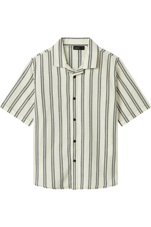 LMTD Nlmhenri Ss Shirt Tops Shirts Short-sleeved Shirts Cream