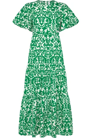 Y.A.S Greena Ss Ankle Dress S. Maksimekko Juhlamekko Multi/patterned