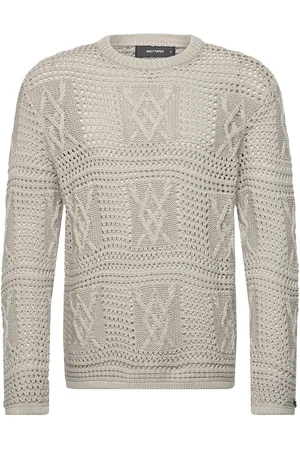 Daily paper Zuberi Crochet Ls Designers Knitwear Round Necks Grey
