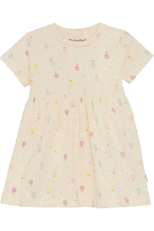Minymo Dress Ss Aop Dresses & Skirts Dresses Casual Dresses Short-sleeved Casual Dresses Cream