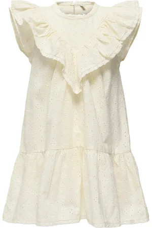 ONLY Kmgmargot Life S/L Embroidery Dress Wvn Dresses & Skirts Dresses Casual Dresses Sleeveless Casual Dresses Cream