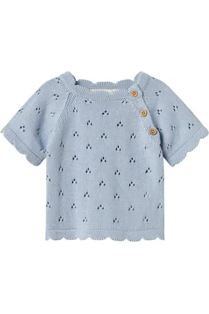 Lil Atelier Nbfjola Ss Knit Lil Tops Knitwear Pullovers Blue