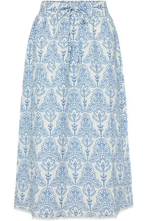Y.A.S Cinni Hw Ankle Skirt S. Skirts Knee-length & Midi Skirts Blue