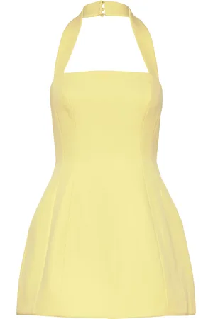 Bardot Nevelle Hourglass Halter Dress Lyhyt Mekko Yellow