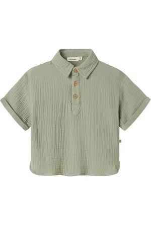 Lil Atelier Nmmjanu Ss Loose Shirt Lil Tops Shirts Short-sleeved Shirts Green