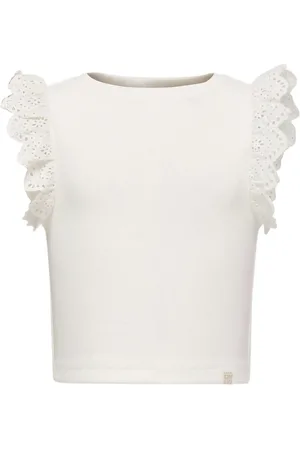 ONLY Kmgdrea Liife S/L Detail-Top Jrs Tops T-shirts Sleeveless White