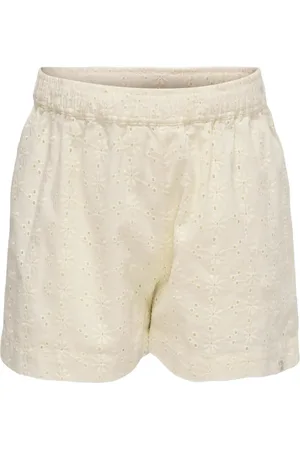 ONLY Kmgmargot Life Embroidery Shorts Wvn Bottoms Shorts Cream