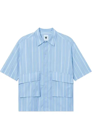 WoodWood Wwmilfed Tops Shirts Short-sleeved Shirts Blue