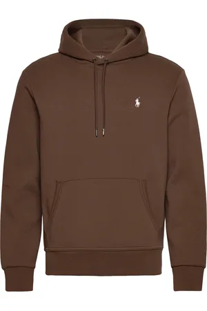 Ralph Lauren Double-Knit Hoodie Tops Sweat-shirts & Hoodies Hoodies Brown