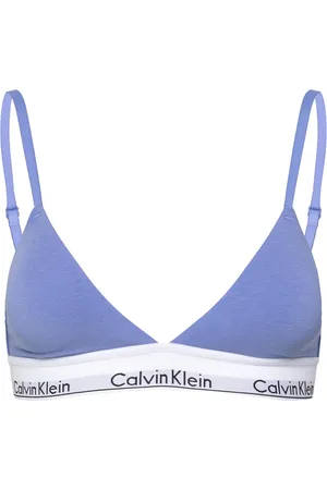 Calvin Klein Lightly Lined Triangle Lingerie Bras & Tops Soft Bras Bralette Blue