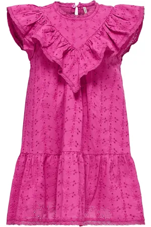 ONLY Kmgmargot Life S/L Embroidery Dress Wvn Dresses & Skirts Dresses Casual Dresses Sleeveless Casual Dresses Pink
