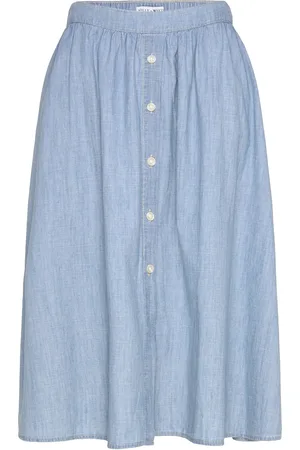 Lindex Skirt Fiona Chambray Skirts Knee-length & Midi Skirts Blue