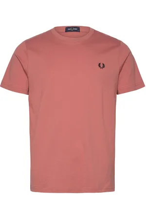 Fred Perry Crew Neck T-Shirt Tops T-shirts Short-sleeved Coral
