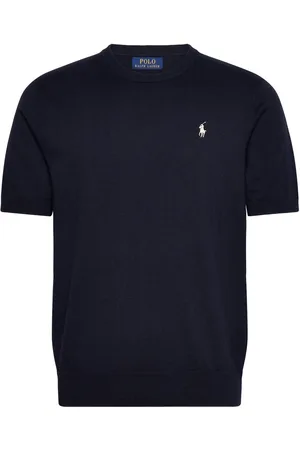Ralph Lauren Cotton Crewneck Short-Sleeve Sweater Tops T-shirts Short-sleeved Navy