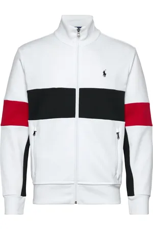 Ralph Lauren Double-Knit Track Jacket Tops Sweat-shirts & Hoodies Sweat-shirts White