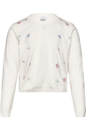 Lindex Cardigan Flower Tops Knitwear Cardigans White