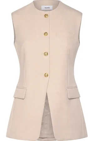 Reiss Athena Blazers Sleeveless Blazers Beige