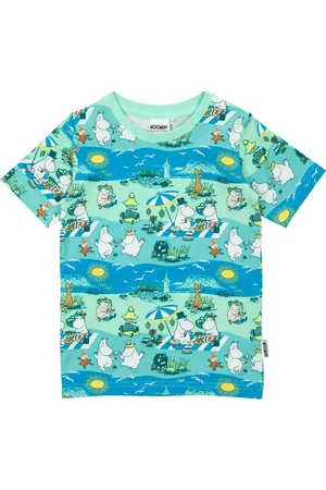 Mumin Stranddag T-Shirt Tops T-shirts Short-sleeved Blue