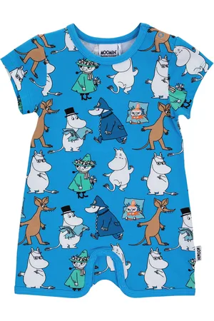 Mumin Pojkgäng Playsuit Bodysuits Short-sleeved Blue