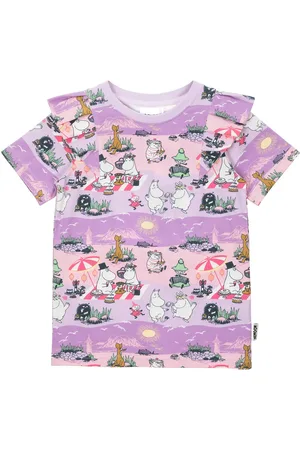 Mumin Stranddag T-Shirt Tops T-shirts Short-sleeved Purple