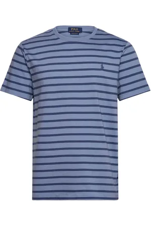 Ralph Lauren Custom Slim Fit Striped Jersey T-Shirt Tops T-shirts Short-sleeved Blue