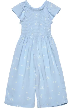 Lindex Jumpsuit Ss Smock Aop Jumpsuit Haalari Blue