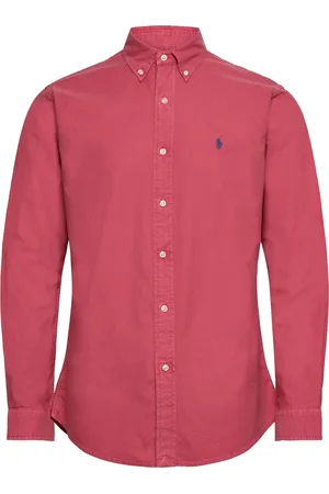 Ralph Lauren Custom Fit Garment-Dyed Oxford Shirt Tops Shirts Casual Pink