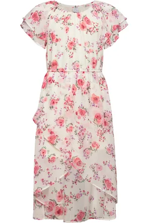 Lindex Dress High And Low Chiffon Dresses & Skirts Dresses Casual Dresses Short-sleeved Casual Dresses Pink