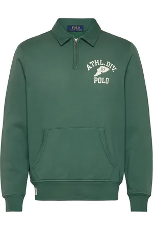 Ralph Lauren Fleece Graphic Collared Sweatshirt Tops Sweat-shirts & Hoodies Sweat-shirts Green