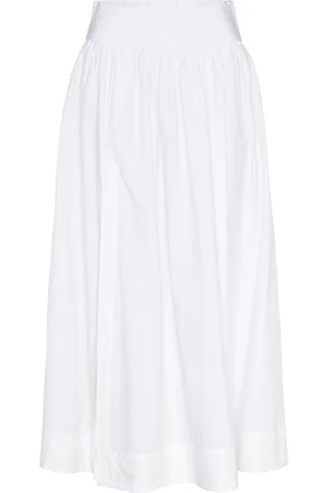 Gina Tricot Poplin Skirt Skirts Knee-length & Midi Skirts White