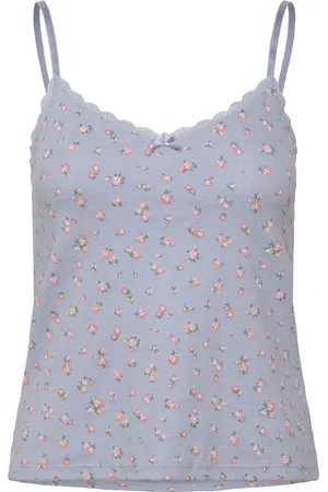 Hunkemöller Cami Pointelle Lace Flower Toppi Blue