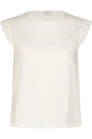 JDY Salva Life S/L Crochet Top Jrs Tops T-shirts & Tops Sleeveless White