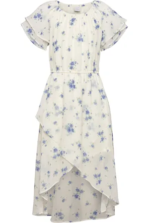 Lindex Dress High And Low Chiffon Dresses & Skirts Dresses Casual Dresses Short-sleeved Casual Dresses Multi/patterned
