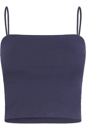 Gina Tricot Spaghetti Strap Singlet Tops T-shirts & Tops Sleeveless Navy
