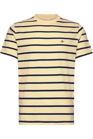 GANT Striped Ss Tshirt Designers T-shirts Short-sleeved Yellow