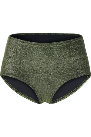 Lindex Brief Clara Hipster Lurex Swimwear Bikinis Bikini Bottoms High Waist Bikinis Green
