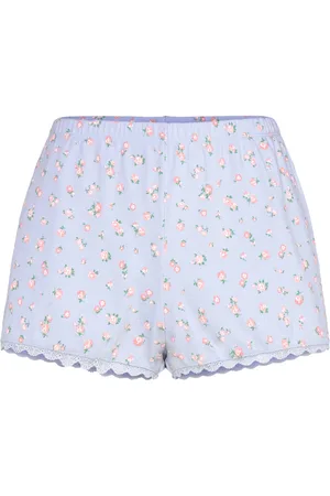 Hunkemöller Short Pointelle Lace Flower Shortsit Blue