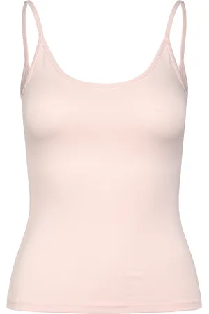 Gina Tricot Basic Strap Singlet Tops T-shirts & Tops Sleeveless Pink