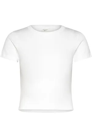 Gina Tricot Basic Tight Top Tops T-shirts & Tops Short-sleeved White