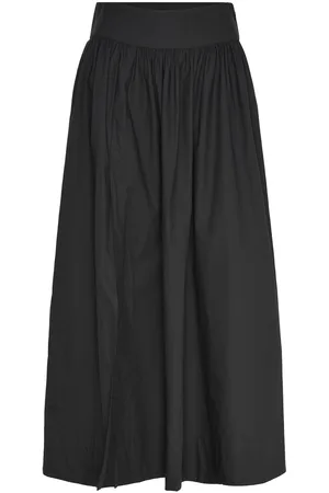 Gina Tricot Poplin Skirt Skirts Knee-length & Midi Skirts Black
