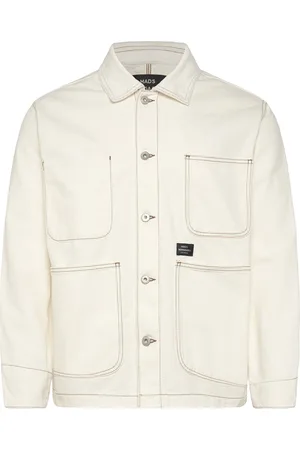 Mads Norgaard Soil Denim Chore Jacket Outerwear Jackets Denim Unlined Denim Jackets White
