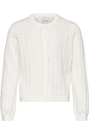 Lindex Cardigan Drop Needle Knit Tops Knitwear Cardigans White