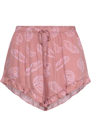 Hunkemöller Short Vis Satin Ruffle Pyjama Pink