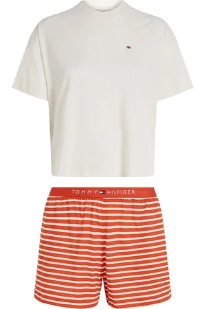 Tommy Hilfiger Ss Prt Pj Short Set Pyjama Cream