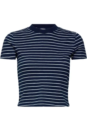 Lee Cropped Tee Tops T-shirts & Tops Short-sleeved Navy