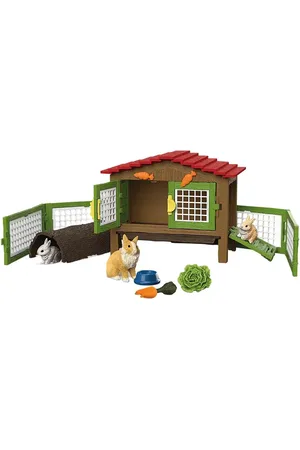 Schleich Rabbit Hutch With 3 Rabbits Toys Playsets & Action Figures Play Sets Multi/patterned