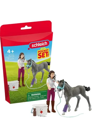 Schleich Pocket Set Mrs. Kramer With Foal Toys Playsets & Action Figures Play Sets Multi/patterned